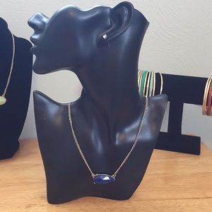Blue Pendant Necklace and Earring Set